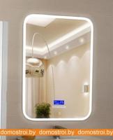 Зеркало Континент Glamour LED 68.5x91.5 (с часами и подогревом) картинка