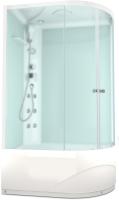 Душевая кабина Domani-Spa Delight 128 high L 120x80 (сатин матированное стекло / белые стенки) с крышей с гидромассажем картинка
