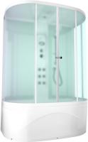 Душевая кабина Domani-Spa Neat high 150x80 (сатин матированное стекло / белые стенки) с крышей с гидромассажем картинка