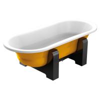 Стальная ванна BLB Duo Comfort Oval Woodline 180x80 желтый металлик картинка