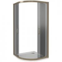 Душевой уголок GoodDoor JAZZE R-100-B-BR 100x100 стекла коричневые (без поддона) картинка