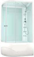 Душевая кабина Domani-Spa Delight 128 high R 120x80 (сатин матированное стекло / белые стенки) с крышей с гидромассажем картинка