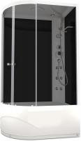 Душевая кабина Domani-Spa Delight 128 high R 120x80 (тонированное стекло / черные стенки) с крышей с гидромассажем картинка