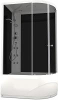 Душевая кабина Domani-Spa Delight 128 high L 120x80 (тонированное стекло / черные стенки) с крышей с гидромассажем картинка