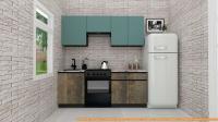 Кухня ВерсоМебель Эко-7 1.9 (сумеречный голубой/дуб гранж песочный/ст.альберика) картинка
