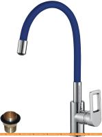 Смеситель Rossinka Silvermix Z35-35U (синий/хром) картинка