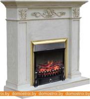Комплект камина Smolcom Verona STD-ASP с RealFlame Fobos-S Lux BR (белый/золотистый) картинка