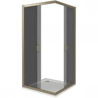 Душевой уголок GoodDoor JAZZE CR-90-B-BR 90x90 стекла коричневые (без поддона) картинка