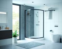 Душевой уголок Domani-Spa Fit 99 Graphite 90x90x180 (прозрачное стекло / черный профиль) картинка