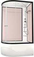 Душевая кабина Domani-Spa Delight 128 high R 120x80 (прозрачное стекло / розовые стенки) с крышей с гидромассажем картинка