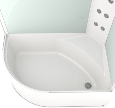 Душевая кабина Domani-Spa Delight 128 high R 120x80 (тонированное стекло / черные стенки) с крышей с гидромассажем фотография