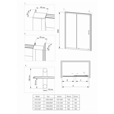 Душевая дверь Deante Cynia KTC 010P 100x200 фотография