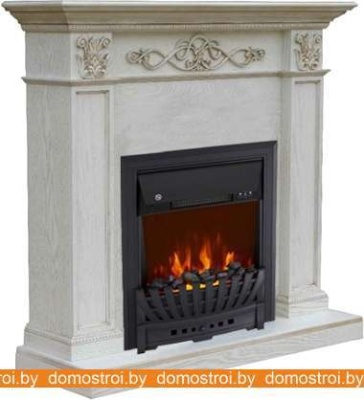Комплект камина Smolcom Verona STD-ASP с Royal Flame Aspen Black (белый, патина золото) фотография