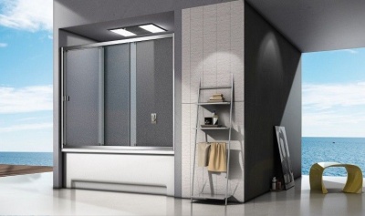 Шторка на ванну GoodDoor SCREEN WTW-170-G-CH 170x140 фотография
