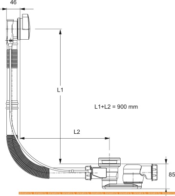 Сифон с переливом Jacob Delafon Capsule E6D124-CP фотография