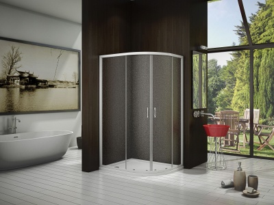 Душевой уголок GoodDoor LATTE R-120-G-WE 120x80 стекла Grape (без поддона) фотография