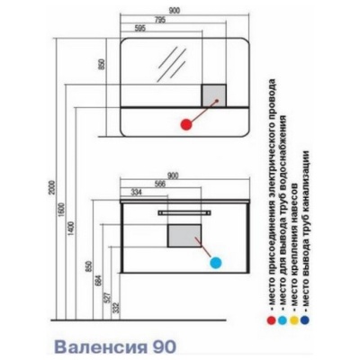 Тумба под умывальник Акватон Валенсия 90 фотография