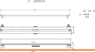 Душевой трап Berges Wasserhaus Super Slim 1000 (матовый хром) фотография