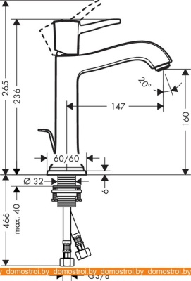 Смеситель Hansgrohe Metropol Classic 31302090 (хром/золото) фотография