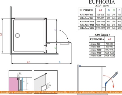 Душевой уголок Radaway Euphoria KDJ 100x80 (383040-01 + 383051-01) фотография