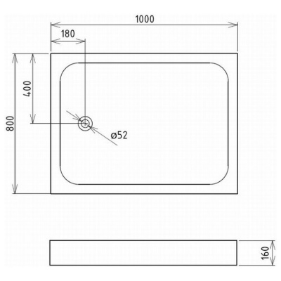 Акриловый поддон Gemy ST15T 100x80x16 фотография