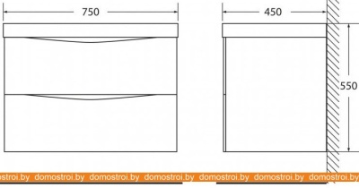 Тумба под умывальник BelBagno Marino-750-2C-SO-RG-P (rovere grigio) фотография