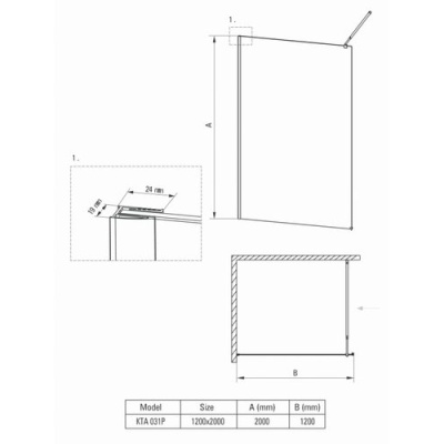 Душевая стенка Deante Abelia Walk-In KTA 031P 120x200 фотография
