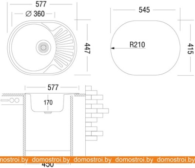 Кухонная мойка Ukinox FAD577.447-GT6K 2L фотография