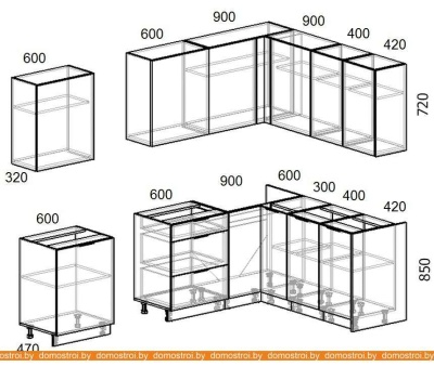 Кухня Интермебель Микс Топ-29 2.1x1.72м прав (белый премиум-дуб крафт зол-венато) фотография