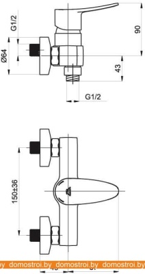 Смеситель Rubineta Static-12/K A20A08N фотография