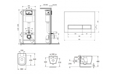 Комплект для подвесного унитаза 5 в 1 Smart F-Control 3930012R  фотография