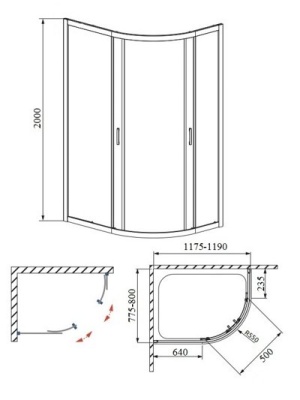 Душевой уголок Bravat Drop BS1280.1200AR/Type D-1R 120x80 с поддоном фотография
