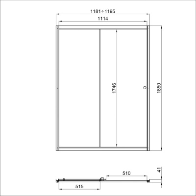 Душевая дверь Triton Слайд 120x185 полосы фотография