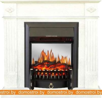 Комплект камина Smolcom Brighton STD-ASP с RealFlame Fobos-S Lux BL LT (бьянко белый) фотография