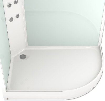 Душевая кабина Domani-Spa Delight 128 L 120x80 (прозрачное стекло / голубые стенки) с крышей с гидромассажем фотография