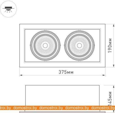 Светильник Arlight CL-KARDAN-S375x190-2x25W Warm3000 028863 фотография