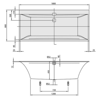Квариловая ванна Villeroy and Bosh Squaro Edge 12 180x80 фотография