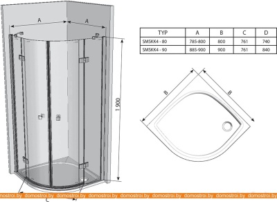 Душевой уголок Ravak SmartLine SMSKK4 80x80 фотография