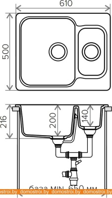 Кухонная мойка Polygran F-09 (бежевый) фотография