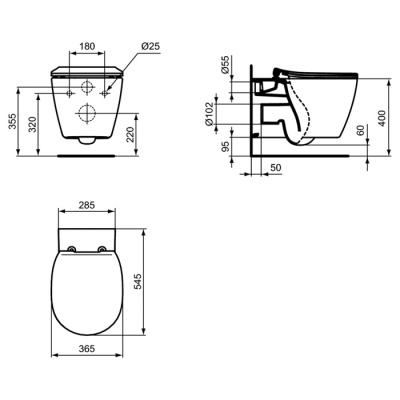 Комплект инсталляции и унитаза Ideal Standard Connect Aquablade E211601 фотография