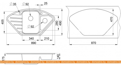Кухонная мойка Granula 9101 (брют) фотография