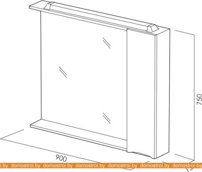 Шкаф с зеркалом BelBagno Marino-SPC-900/750-1A-BL-P-R (bianco lucido) фотография