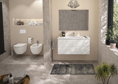 Комплект инсталляции и унитаза Ideal Standard Tesi Aquablade + кнопка Oleas M2 хром S0079R0121AA фотография