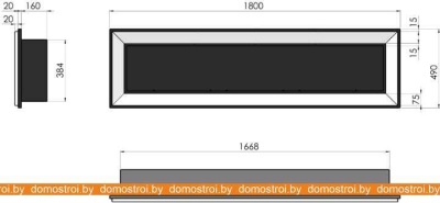 Биокамин SimpleFire Frame 1800 (нержавеющая сталь, со стеклом) фотография