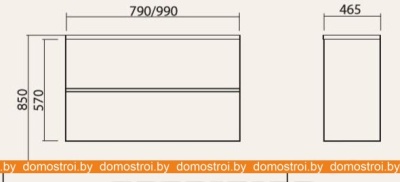 Тумба под умывальник Аква Родос Ran 80 (дуб/белый) фотография