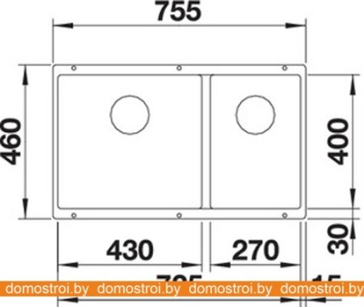 Кухонная мойка Blanco Subline 430/270-U (алюметаллик) 523153 фотография
