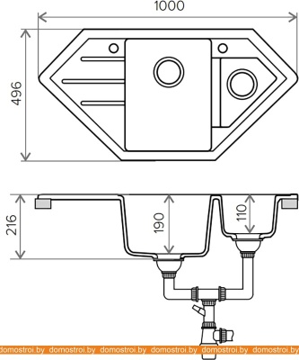 Кухонная мойка Tolero R-114 (темно-бежевый) фотография