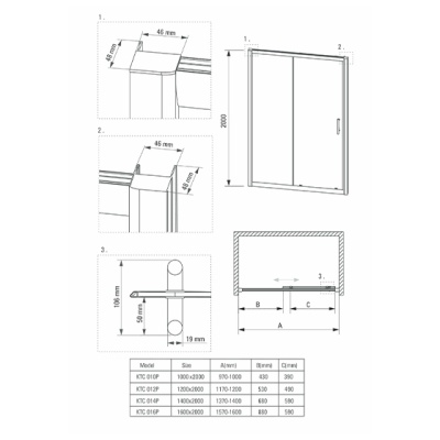 Кабина прямоугольная Deante Cynia KTC 012P+KTC 031S 120х90*200см фотография