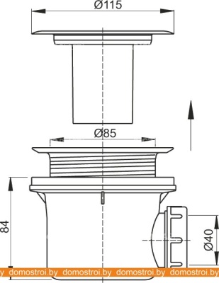 Сифон с переливом Alcaplast A48 фотография