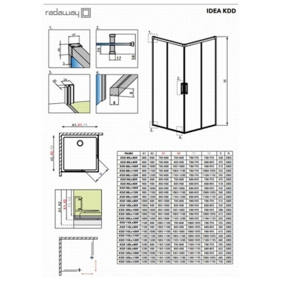Душевая дверь Radaway Idea KDD L/R [387064-01-01] 120x205 прозрачная фотография